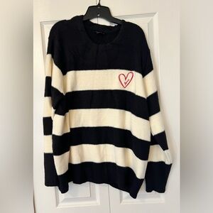 Calligraphie Women Embroidered Heart Love Sweater Size 3X NWT